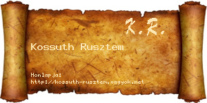 Kossuth Rusztem névjegykártya